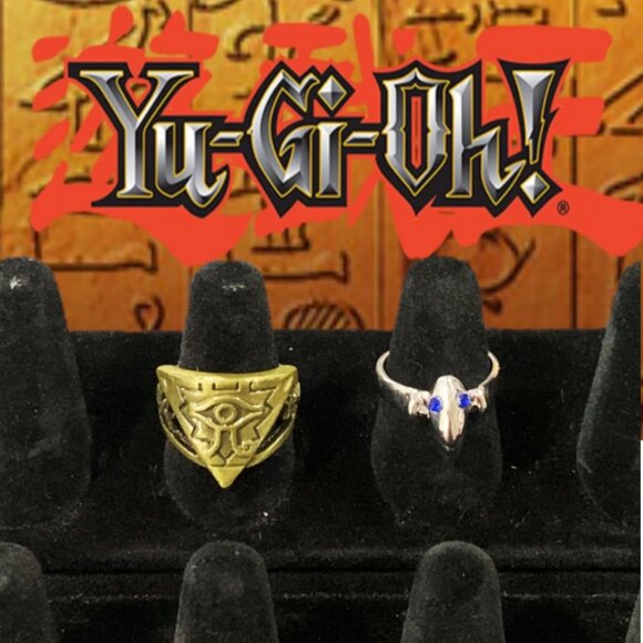 Yu-Gi-Oh! Anime Rings — Millennium Eye & Blue-Eyes White Dragon Collectibles - Picture 1 of 8
